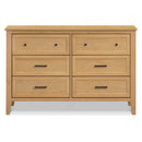 Sawyer Farmhouse 6-Drawer Dresser - Honey