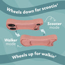 3-in-1 Scooter for Kids - Walker, Scooter & Caster Board - Pink