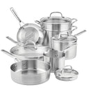KitchenAid 3-Ply Base Stainless Steel Cookware Set - 11 Piece - Brushed Stainless Steel