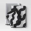 6-Piece Kitchen Textile Set - Black/White