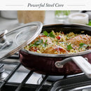3-Quart Non-Toxic PFAS Free Enameled Sauté Pan With Lid - Merlot Red