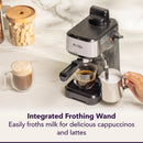 4-Shot Steam Espresso Machine, Cappuccino Maker, and Latte Maker with Glass Carafe