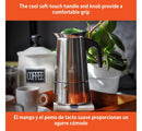 6 Cup Stainless Steel Stovetop Coffeemaker: Polished Silver Espresso Maker, Greca Coffee, Manual, Hand Wash