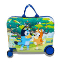 Checked Hardside Ride on Luggage - Bluey