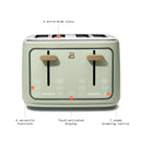 4-Slice Toaster with Touch-Activated Display - Sage Green by Drew Barrymore