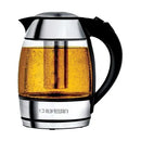 Fast Boiling 1.8L Electric Glass Kettle Removable Tea Infuser LED Lights Stainless Steel