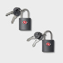 2pk Key Luggage Lock - Gray