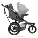 Expedition Zero Flat Stroller Jogger with LED Safety Lights - Dash Gray
