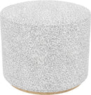 Bouclé Ottoman - Cream Bouclé With Gray Yarns