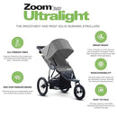 Lightweight Performance Jogging Stroller - Charcoal