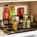 3-Tier Metal Expandable Spice Rack with Powder Coated Finish Black