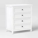 Traditional 4 Drawer Dresser - Classic White