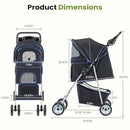 Pet Stroller for Dogs and Cats - Black