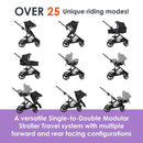 Morph Single to Double Modular Stroller Travel System - Dash Black