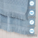 Geometric Cotton Towel Set - Blue