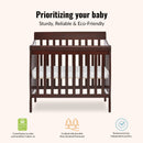 4-in-1 Convertible Mini Crib - Espresso