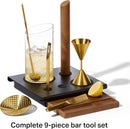 9-Piece Bar Tool Set with Prep Board, Mixing Glass