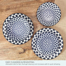 Blooming Delight Floral 12 Piece Dinnerware Set - Blue White