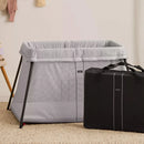 Travel Crib and Fitted Sheet Bundle Pack - Light Silver