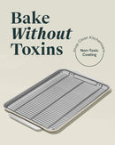 2-Piece Ceramic Baking Sheet and Cooling Rack Cookware Set - Sage