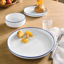 12pc Stoneware Dinnerware Set - Blue Rim