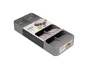 DrawerStore Large Compact Cutlery Organizer - Gray: Silverware Tray, In-Drawer Flatware Storage, Multiple Compartments