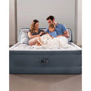 18" Pillow Top Air Mattress with Electric Pump and Headboard - Queen Size
