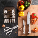 Adams Series 1027273 German Steel Forged 15-Piece Knife Block Set, White