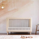 Lolly 3-in-1 Convertible Crib with Toddler Rail - Natural Wood
