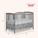 Chelsea 5-in-1 Convertible Crib - Steel Grey