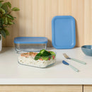 4-Piece Rectangular Glass Food Storage Container Set