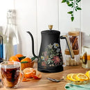 1-Liter Electric Gooseneck Kettle 1200 W, Wildflower by Drew Barrymore - Black