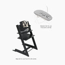 Tripp Trapp High Chair 2 with Adjustable Newborn Set & Baby Set - Black