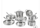 Tri-Ply Clad Stainless Steel 13-Piece Cookware Set - Silver