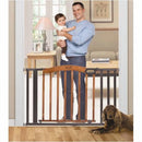 Decorative Wood & Metal Pressure Mounted Baby Gate - Oak