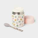 Kids' 10oz Flowers Double Wall Vacuum Stainless Steel Food Jar Pink with Stainless Steel Spoon