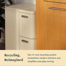 45L 2-Drawer Recycling Bin - Stone