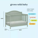 Charlie 4-in-1 Convertible Crib - Light Sage