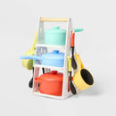 Pots & Pans Set - 16-Piece Plastic Cookware Set