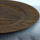Round Melamine Serving Trays - Brown