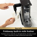 Single-Serve Pods & Grounds Coffee Maker with Integrated Milk Frother - Black