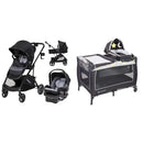 Baby Trend Passport Switch Modular Travel System, Bassinet & Car Seat Bundle with Lil' Snooze Deluxe II Nursery Center Dash Black System + Lil Snooze Deluxe