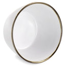 6pc Arthur Stoneware Bowl Set with Rim Matte White/Gold - Elama