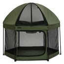 Hexagon Pop Up Playard with Removable Canopy - Olive Green