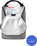 Insulated Double Bottle Bag - Black/White Stripe
