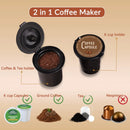 Compact Coffee Maker for Ground Coffee & Loose Tea - Single Serve, 6-12 Oz Brew, Black