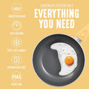 12pc Ceramic Nonstick Aluminum Cookware Set - Yellow