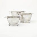 1.5qt, 3qt, and 5qt Stainless Steel Colander Set- Silver