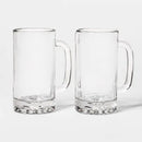 16oz Glass Beer Mugs - 2-Pack