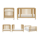 Rolli 9-in-1 Convertible All-Stages Crib with Bassinet & Toddler Bed Conversion Kits - Honey